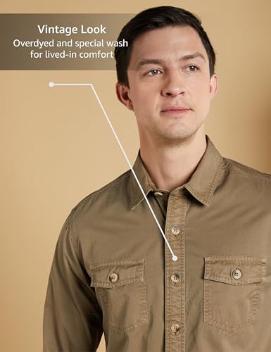 Image of Symbol Premium Men Long Sleeve Casual Washed Cotton Twill Shirt (Regular Fit)