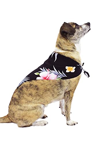 Image of Family Matching Hawaiian Clothes, Hibiscus Black | Black Hibiscus Print • Soft Rayon Fabric • Family Matching Outfits • Vacation Ready • Luau Party Wear