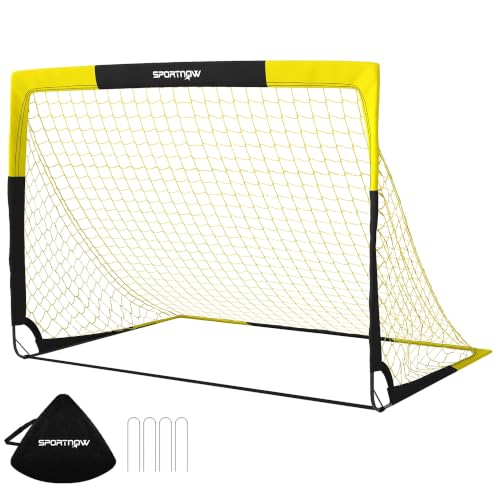 Image of SPORTNOW 5 x 3.5ft Pop Up Football Goal with Carry Bag, Easy Setup