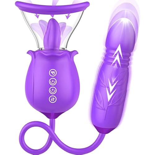 New Version Adult Toys for Women Today Powerful Handheld Electric Bullet Tool Adult Silent Realistic Silicone Wand Thrusting Stimulation Soft Sensory Machine Tool Add Interest to Your Lives (Purple)
