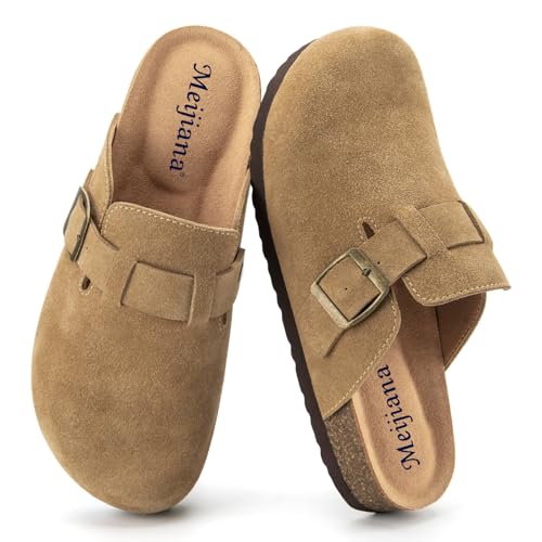 Genuine Leather Footbed Clogs Womens Shoes Sandals Women Comfortable Arch Support Women's Mules & Clogs Sandals, Chestnut/02, 9 US - image 1