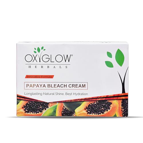Image of OxyGlow Herbals Bleach Cream Papaya Enriched with Goodness of Papaya| Hydrates & Rejuvenates the Skin| Gives Instant Glow & Exfoliates Dead Skin 300Gram,|face cream|herbal cream|face bleach for women