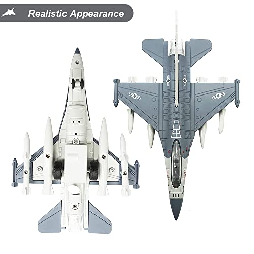 F16 Fighter Jet Toy - 1 Pack, Pull Back Toy Jets With Light & Sound, Diecast Airplane Toys For Kids, Model Plane Toy For Gifts Collection Decor #TOP5