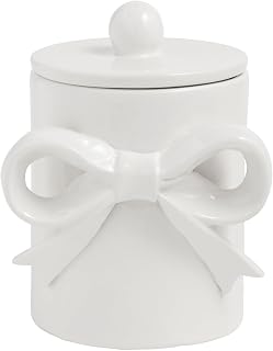 Mud Pie Ceramic Small Bow Canister