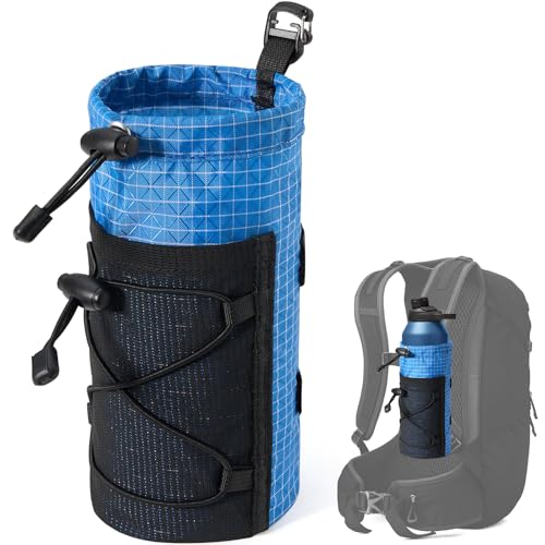 Neverwhy Large Water Bottle Holder Pouch Bag, Backpack Water Bottle Holder Mesh Bag Carrier Fits for 10-40oz Bottles, Heavy-Duty Water Bottles Holder Accessories for Hiking, Sports, Travel, Outdoor