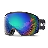 Skibrille Damen und Herren Snowboardbrille Doppel-Objektiv OTG UV400 Schutz Anti-Beschlag Winddicht Ski Schutzbrille Helmkompatibel für Skifahren Motorrad Fahrrad Skaten