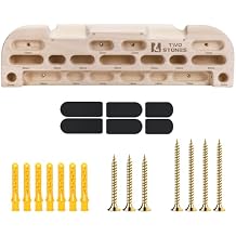 TWO STONES Wooden Hangboard Rock Climbing Pull Up Bar Designed Training for Climbing, Wooden Fingerboard Climbing Training Board for Building Core Strength and Endurance CJ-HB2049