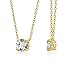 Yellow-Gold-Plated Sterling Silver and Swarovski Zirconia (1cttw) Solitaire Pendant Necklace, 18"
