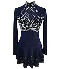 LIUHUO Blue Beaded Figure Skating Dress - Backless Long Sleeve Performance Skating Wear Ice Skates LIUHUO Blue Beaded Figure Skating Dress - Backless Long Sleeve Performance Skating Wear Ice Skates