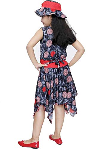 Image of DIGIMART Girls' Knee Length Dress with Cap