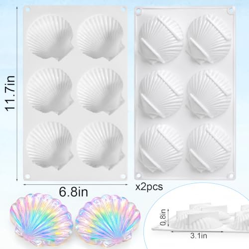 Juome 2 Pack Shell Shaped Silicone Molds - Seashell Chocolate Baking Molds by Juome - Used condition - Image 7