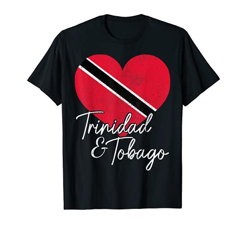 Trinidad & Tobago Trinidadian Tobagonian Flag Heart Pride T-Shirt