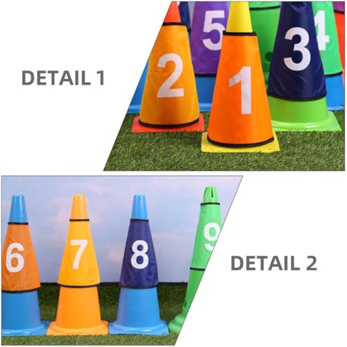 Conos de entrenamiento con fundas de poliéster numeradas y ecológicas de tenis 5
