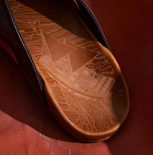 Image of OLUKAI Hikianalia Men's Leather Sandal, Full-Grain Leather, Non-Marking Rubber Traction Pads & Compression Molded Footbed