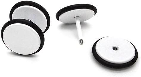 2pcs Screw Stud Earrings Men Women, Steel Cheater Fake Ear Plugs Gauges Illusion Tunnel - Image 3