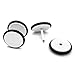 2pcs 11MM White Screw Stud Earrings Men Women, Steel Cheater Fake Ear Plugs Gauges Illusion Tunnel