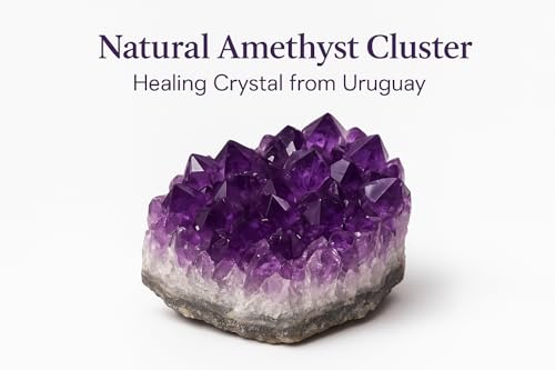 Image of Natural Raw Amethyst Crystal Cluster, Large Purple Geode Formation, Healing Stone for Home Decor, Meditation, Chakra Balancing, Spiritual Energy, Authentic 450-500gm Crystal Gift