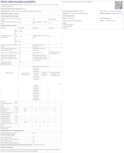 Bosch Série 4 KGN492IAF Réfrigérateur-congélateur 203 x 70 cm