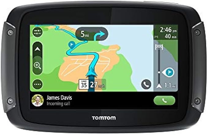 TomTom Rider 550 Motorcycle GPS Navigation Device, 4.3 Inch, with World Maps, Motorcycle Specific Winding and Hilly Roads, Updates via WiFi, Traffic and Speed Cams, Compatible with Siri and Google Now