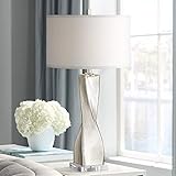 Pacific Coast Lighting Orin Twist Crackle Glass Table Lamp in Silver Mercure