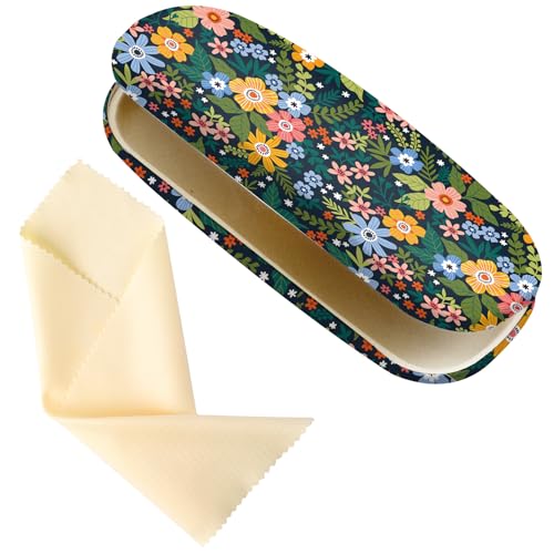 Image of Glasses Case Hard Shell,Portable Protective Eyeglasses Case, Eyeglass Holder Box with Cleaning Cloth, for men women