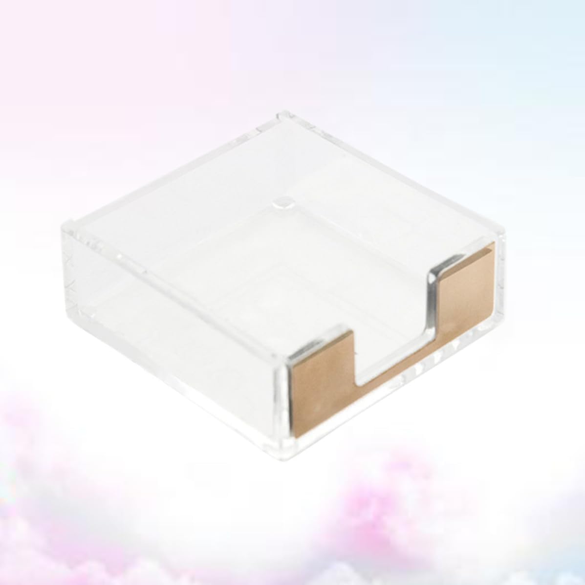 Acrylic Memo Holder Simple Elegant Self Stick Notes Holder Desktop | Gold Finish, Easy to Carry, Wear Resistant and Anti Scratch, School Reading Notes
