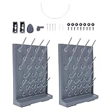 STAHAD 2pcs Pp Plastic Laboratory Test Tube Drying Rack, Single-Sided 27-peg Drain Stand with Water Drainage, Black Peg Holder for Scientific and Industrial Use