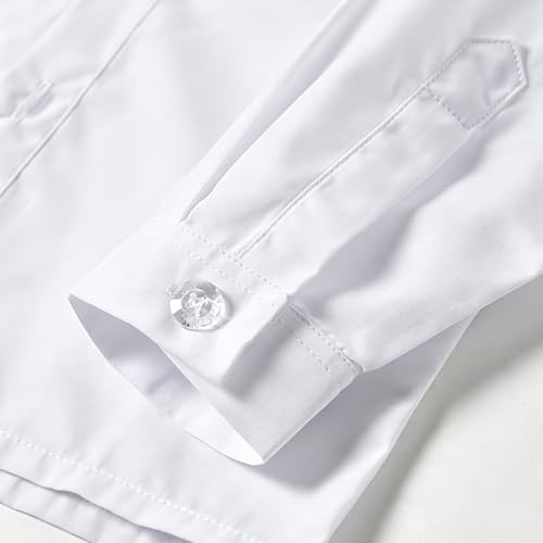 Image of Boys' Formal Tuxedo Shirt Long Sleeve Black Dress Shirts with Bow Tie