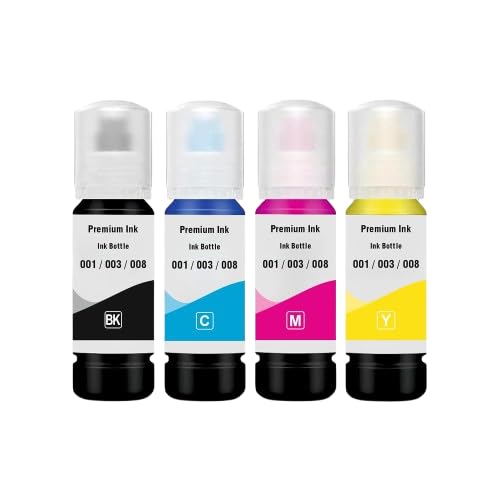 MOMAD 003 Refill Ink Compatible for Epson L3110, L3150, L3250, L3252 L3115, L3116, L3101, L3210, L3215, L3216, L3151, L3152, L3156, L5190 Printer (003 1 Set)