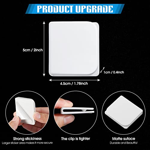 8 Pieces Bathtub Shower Splash Guards Curtain Clips Set For Shower Liners And Curtains To Keep Water Windproof Acrylic Adhesive Splash Holder (White) #TOP2