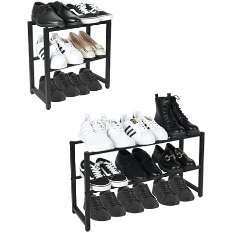 hi-home Extendable Metal Shoe Rack Storage Cover