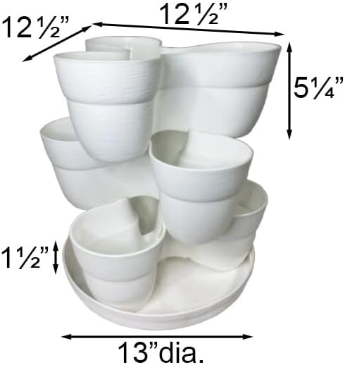 Miniatura 2 de Grupo EMSCO - Maceta para riel, Maceta apilable, Blanco