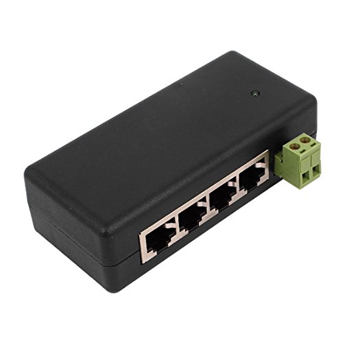 Aexit Módulo Injector Power Over Ethernet 4 Puertos LAN POE para Adaptadores de Red y Cámaras IP miniatura 1