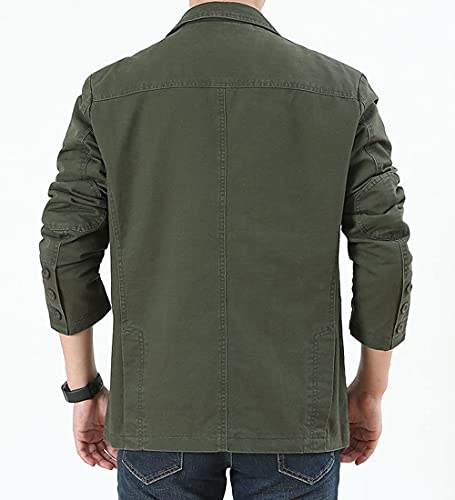 ebossy Men's Casual Notched Lapel Collar 3-Button Blazer Lightweight Sporty Cotton Suit Jacket Coat3