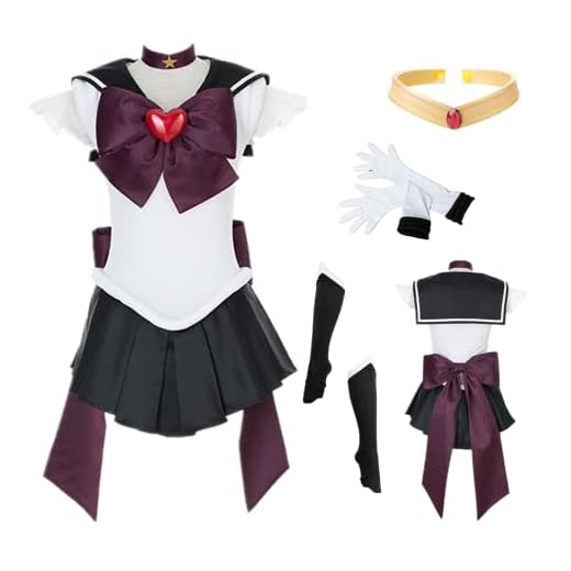 Tamaño de los Estados Unidos Anime Meiou Setsuna Cosplay Traje de Halloween Sailor Pluto ropa traje, Negro, M