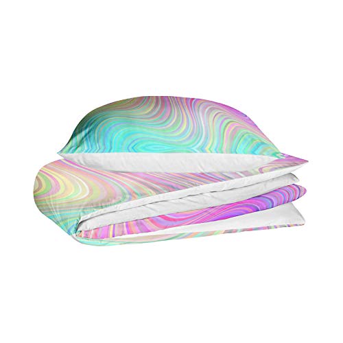 Eubbasic Queen Size Rainbow Marble Bedding Comforter Set For Girls Abstract Art Pastel Pastel Purple Green Printed Quilt Set For Women Girly Art Painting Bedding Sets Bedroom Print Comfy Quilt Set #TOP2