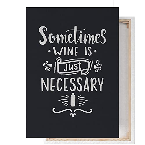 Arterby's® - Premium Póster Marco Lienzo Canvas - Ilustración Ilustración Bar Vinos Sommelier Copas - Made in Italy - HD Lienzo Canvas con estructura de Madera 30x40 cm A0035 D0021