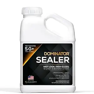 1 Gallon DOMINATOR SG+ High Gloss Paver Sealer and Decorative Concrete (Wet Look) Solvent Free, Twice The Coverage Rate (up to 400 sq ft)