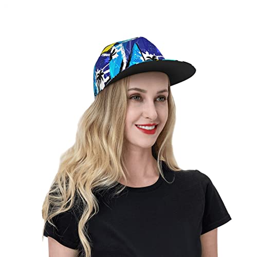 Graffiti Art Baseball Cap Hip Hop Cap For Adult Men Women Sun Cap, Snapback Hat Flat Bill Brim Hat #TOP3