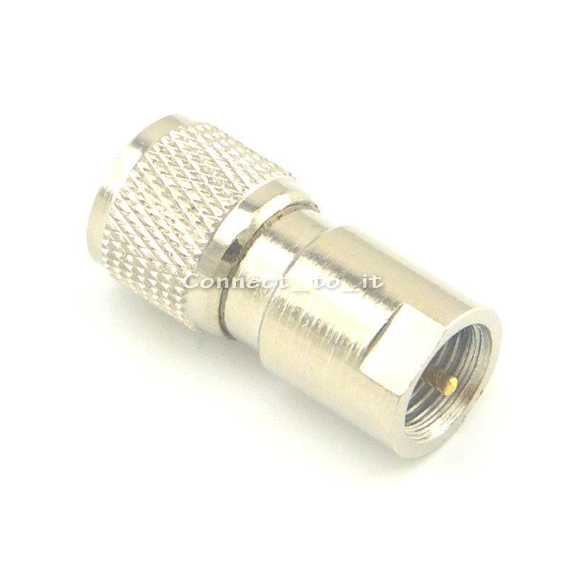 Nickel Plated FME Male to Mini UHF Male Straight Connector RF Coax Adapter