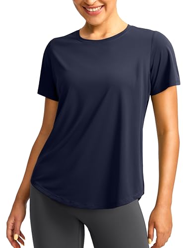Image of Women's Short Sleeve Workout Shirts UPF 50+ Sun Protection T-Shirts Quick Dry Breathable Gym Running Hiking Tops for Women