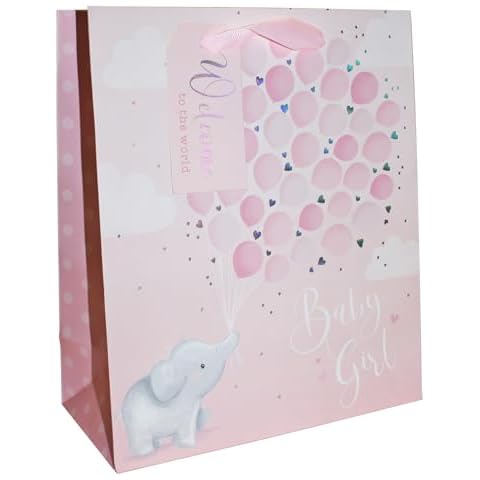 Widdle Gifts Baby Girl Gift Bag with Tag Cover