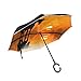 Produktbild XiangHeFu Double Layer Inverted Reverse Sonnenschirme Sunset Lake Unicorn Folding Windproof UV-Schutz Big Straight für Auto mit C-förmigen Griff