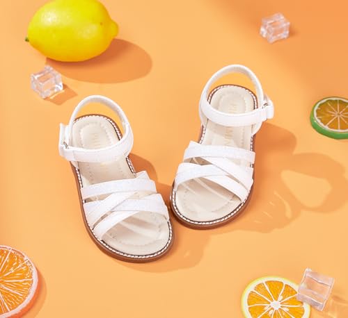 Image of PHIRAMIN Toddler Girl Sandals - Flower Girl Dress Shoes Open Toe Little Kid Wedding Party