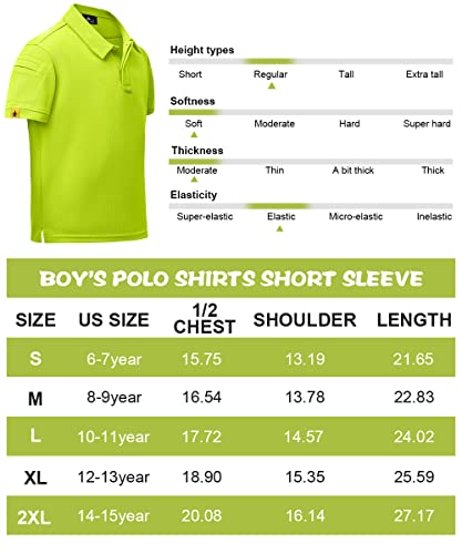 Secood Boys Polo Shirt Short Sleeve Summer Casual Sport Golf School Uniform Clothes, Green M #TOP5