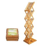 Soporte plegable para catálogos, de bambú, de 5 capas, para revistas y folletos, ideal para vestíbulos de hotel y oficinas de hostelería