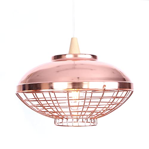 Lampe suspendue cage or rose avec cordon réglable pour îlot de cuisine