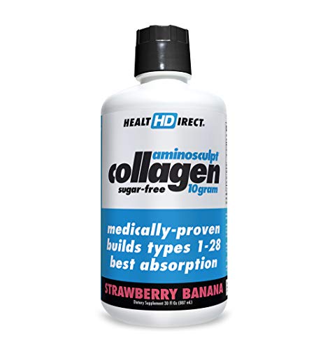 AminoSculpt Collagen Sugar-Free 10 Gram, Strawberry Banana, 30 Fl Oz by Health Direct