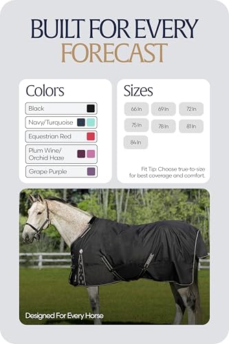 Image of Equinavia Norse Horse Blanket Waterproof, Dry, Lightweight Turnout Blanket | Breathable Turnout Horse Sheets for Real Horses for Wet Mild Weather Use, Durable, No Fill Rain Protection, Outdoor Coverage