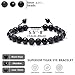 SAMXY Mens Bracelets Beads-8MM Black Onyx Obsidian Lava Stone Beads-2Pcs Handmade Natural Stone Crystal Healing Bracelet-Protection Bracelet for Men